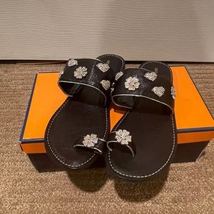 Black and Silver Sandals size 8